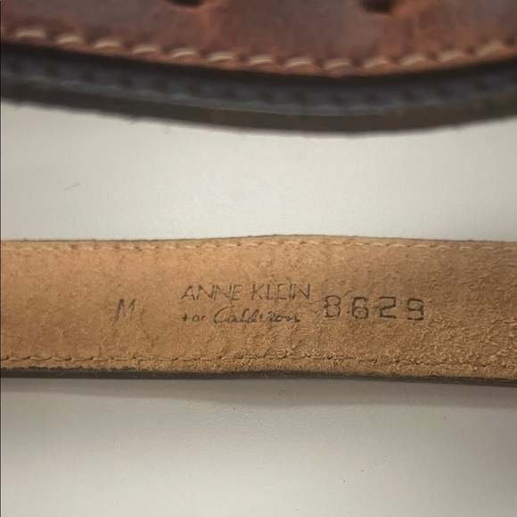 Anne Klein for Calderon black Leather Belt w/ Brown leather accents Med main image 12